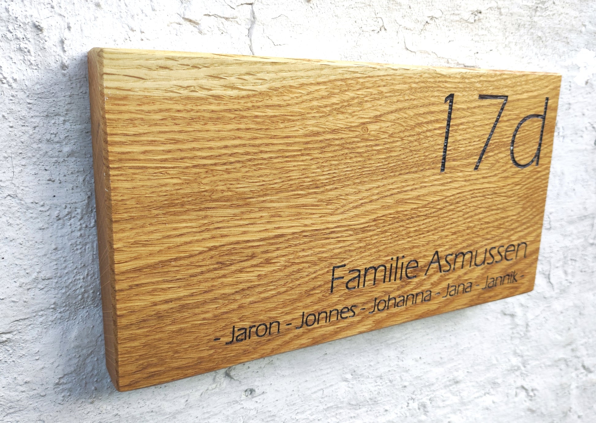 Eichenschild (30x15cm), Haustürschild, Türschild personalisiert, Familienschild, Eingangsschild, Holzschild, Namensschild Haustür.