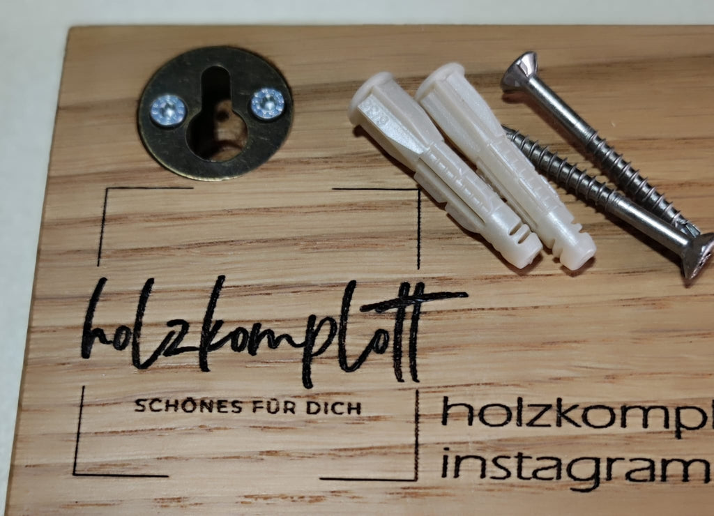 Eichenschild & schwarzes Acryl (57x20cm), Haustürschild, Türschild personalisiert, Eingangsschild, Holzschild, Namensschild Haustür.