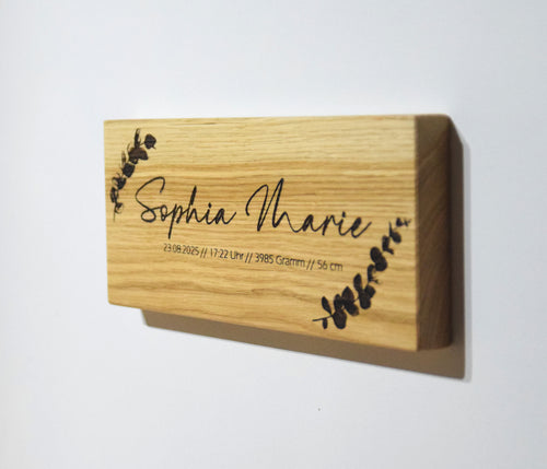 Eichenschild (30-40x12cm), Geburtsschild, Babyschild personalisiert, Geburtsgeschenk, Namensschild. (Kopie)