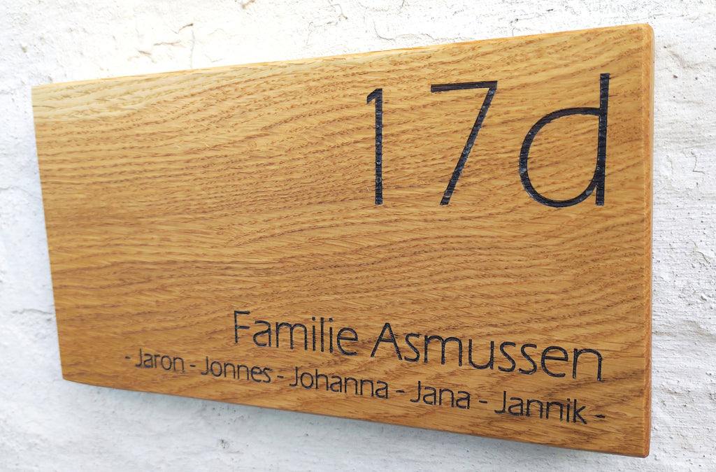 Eichenschild (30x15cm), Haustürschild, Türschild personalisiert, Familienschild, Eingangsschild, Holzschild, Namensschild Haustür.