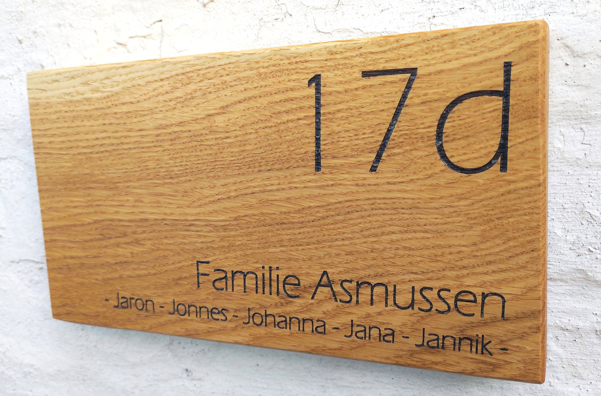 Eichenschild (30x15cm), Haustürschild, Türschild personalisiert, Familienschild, Eingangsschild, Holzschild, Namensschild Haustür.