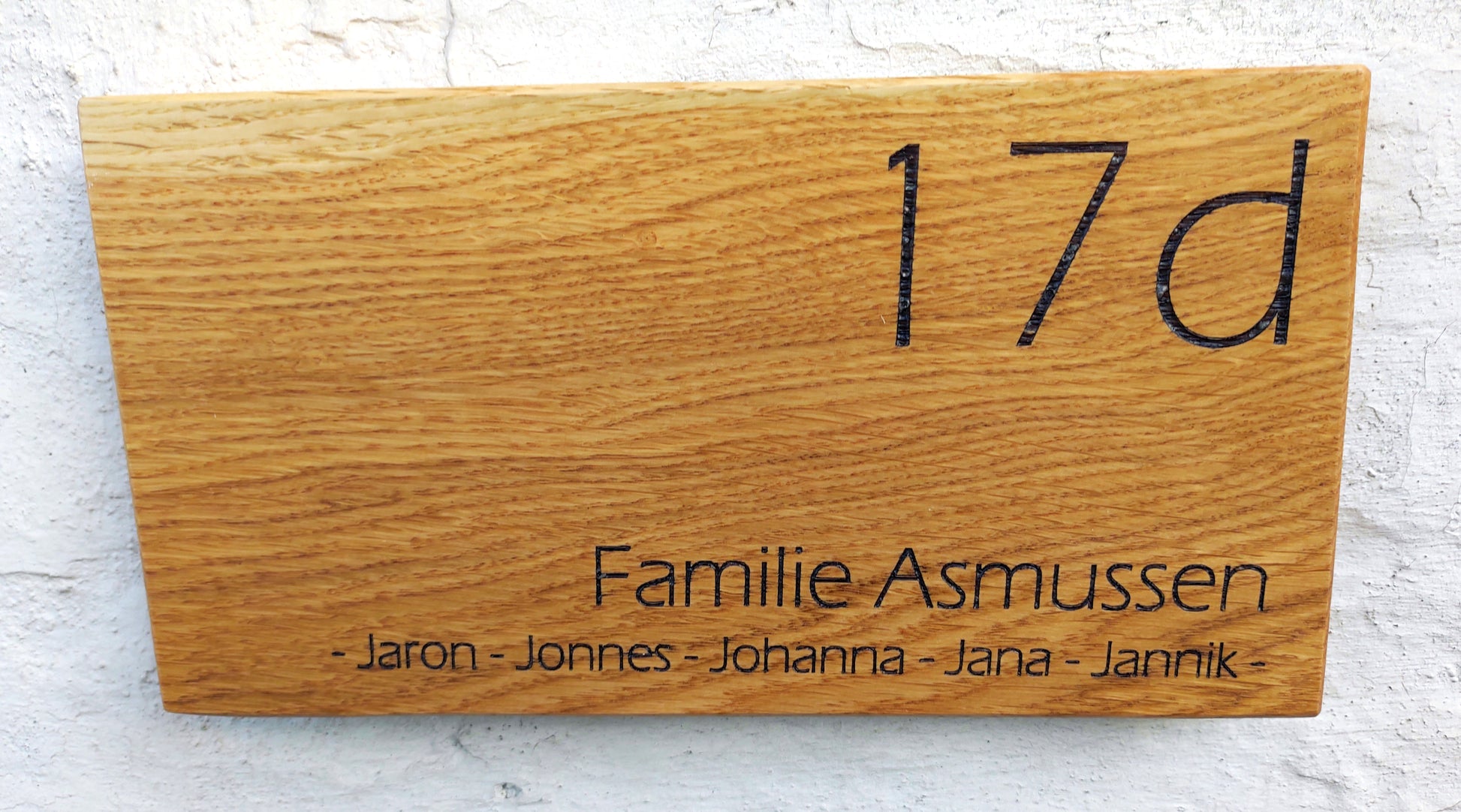 Eichenschild (30x15cm), Haustürschild, Türschild personalisiert, Familienschild, Eingangsschild, Holzschild, Namensschild Haustür.