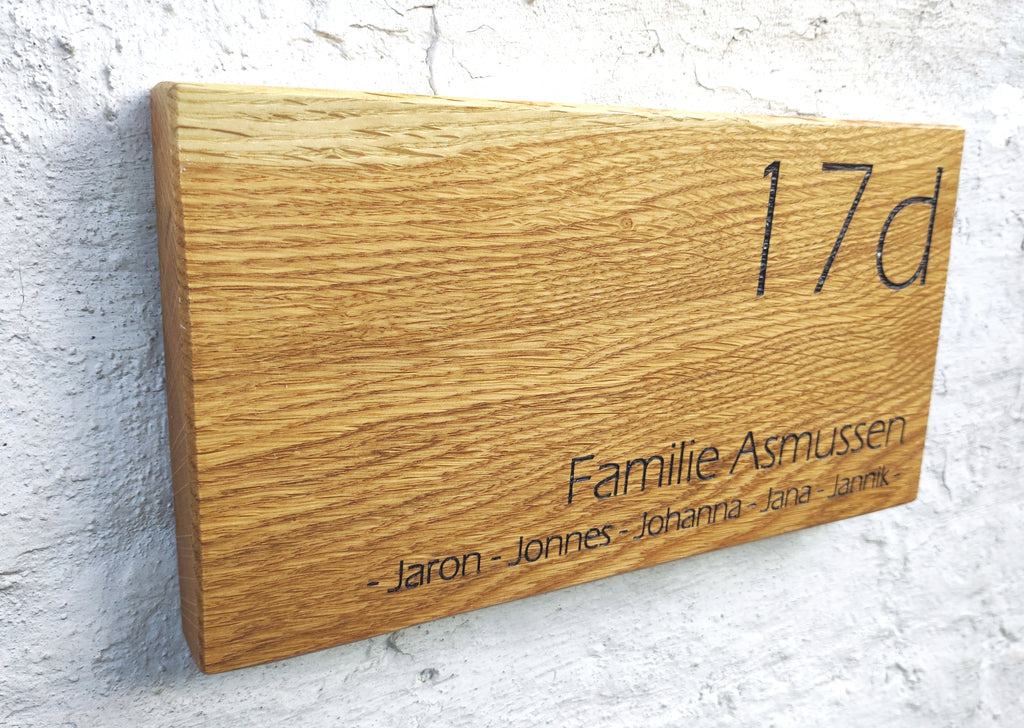 Eichenschild (30x15cm), Haustürschild, Türschild personalisiert, Familienschild, Eingangsschild, Holzschild, Namensschild Haustür.