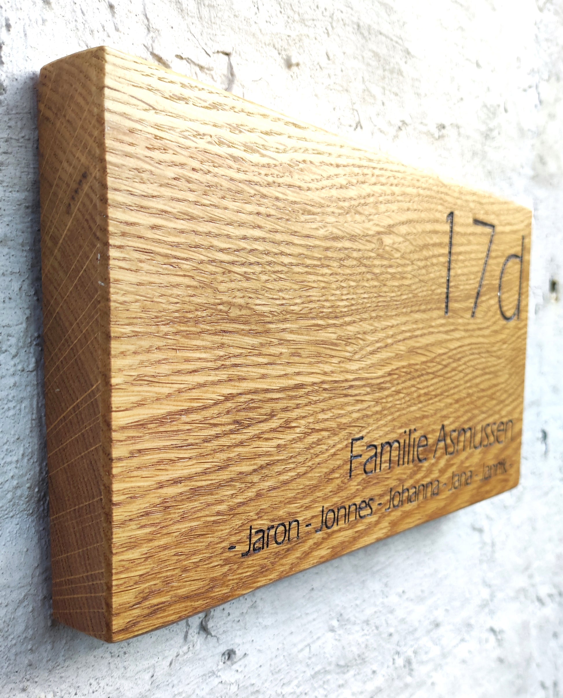 Eichenschild (30x15cm), Haustürschild, Türschild personalisiert, Familienschild, Eingangsschild, Holzschild, Namensschild Haustür.