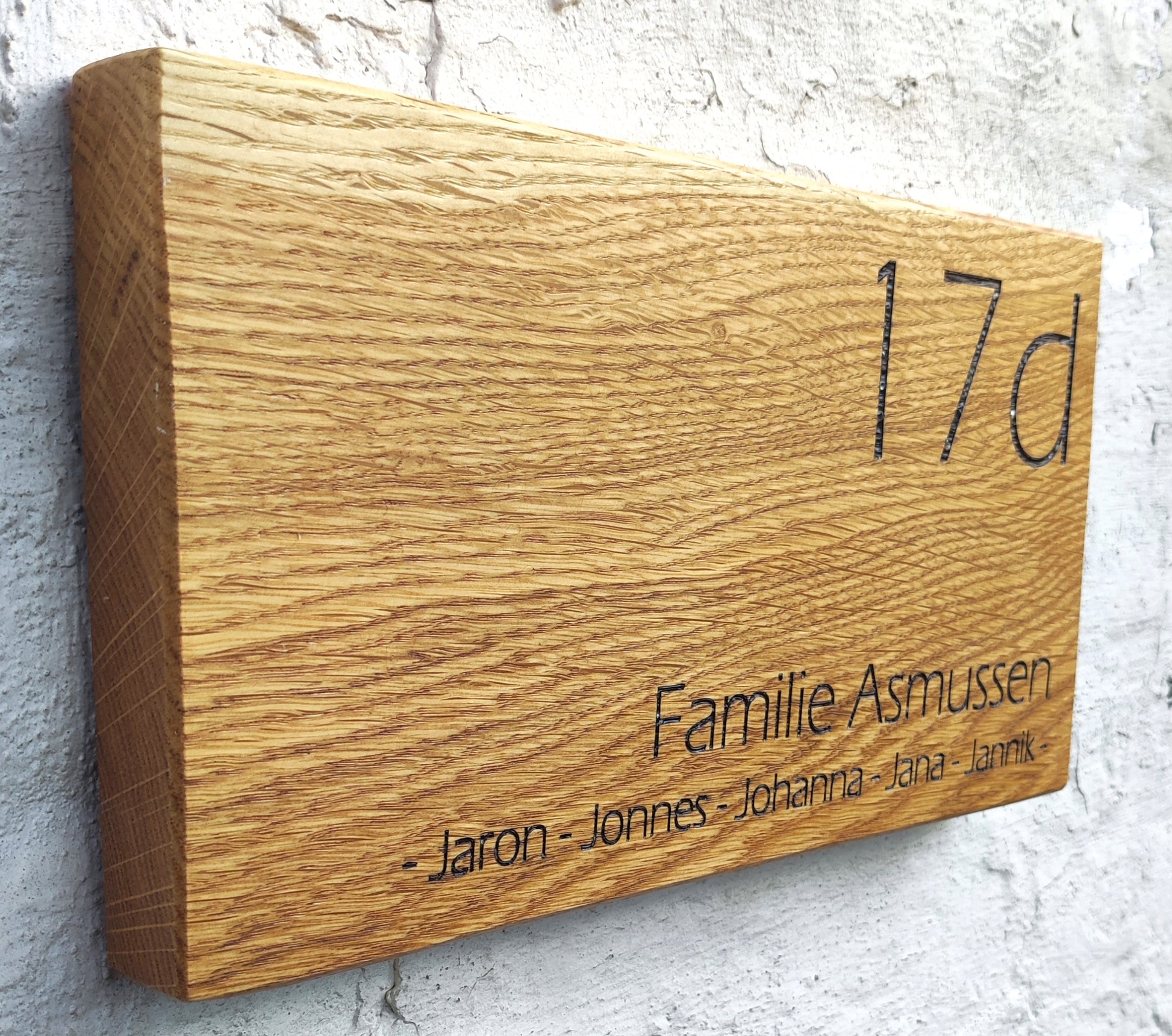 Eichenschild (30x15cm), Haustürschild, Türschild personalisiert, Familienschild, Eingangsschild, Holzschild, Namensschild Haustür.
